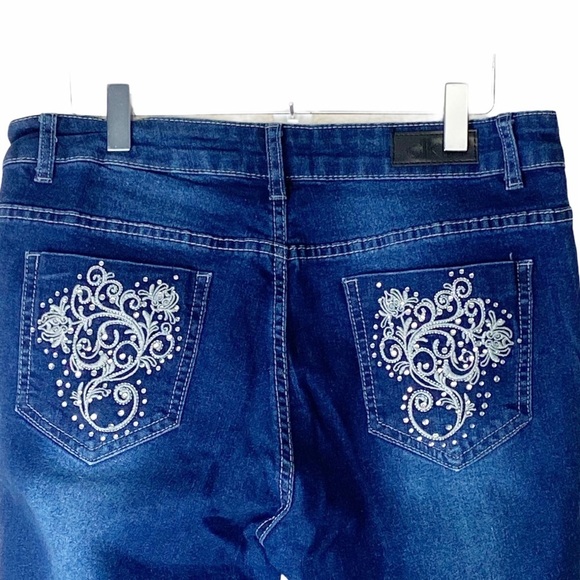 DKIN Blue Denim Embellished Pockets Jeans Size 10 - Picture 5 of 9